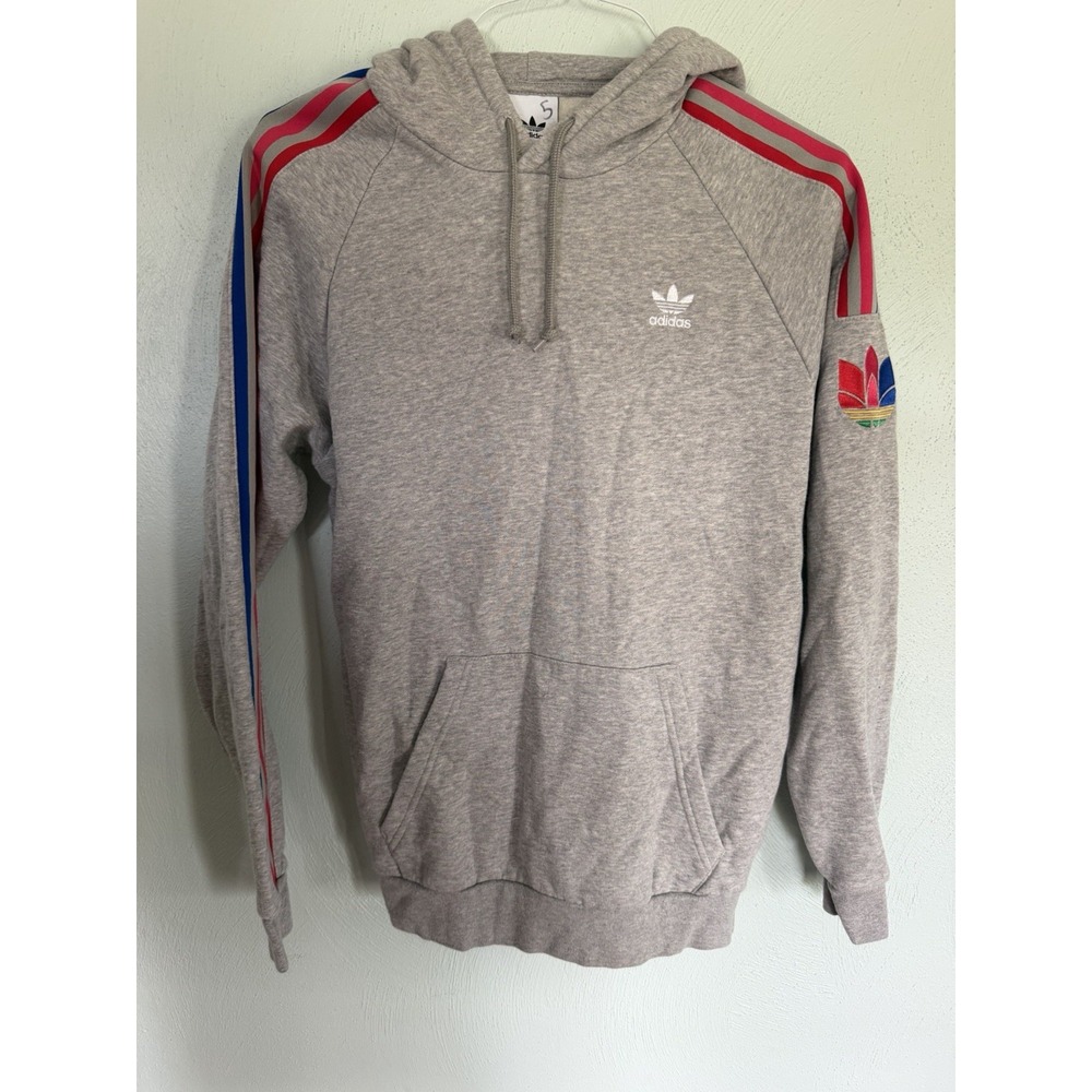 adidas Originals 3D Trefoil 3-Stripes Hoodie Pullover Athleisure Soccer Sz L